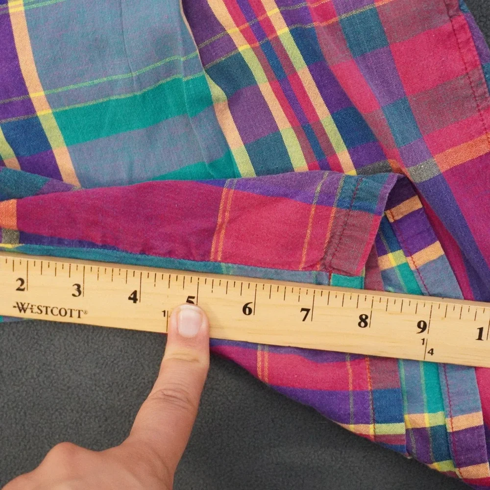 Polo Ralph Lauren Mens Classic Golf Shorts Plaid Pleated Multi Color Vintage 36